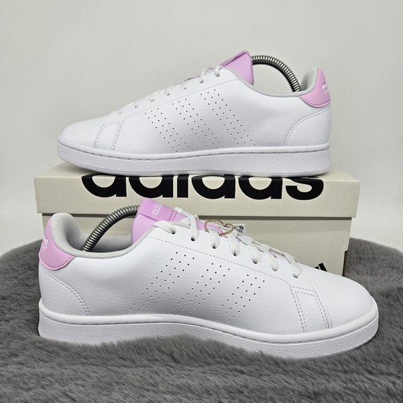 New adidas Advantage 'White Bliss Lilac' Women's Shoes Size 8.5 - Picture 6 of 7